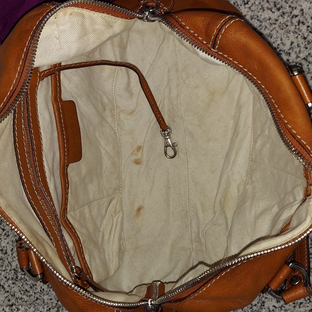 Michael Kors Cognac Astor Leather Stud-Accent Satchel Large - Picture 13 of 16
